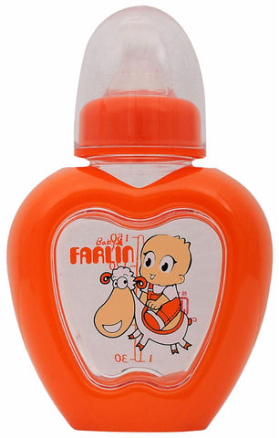 Farlin Apple Shaped Plastic Feeding Bottle Orange - 150 ml/5 Oz