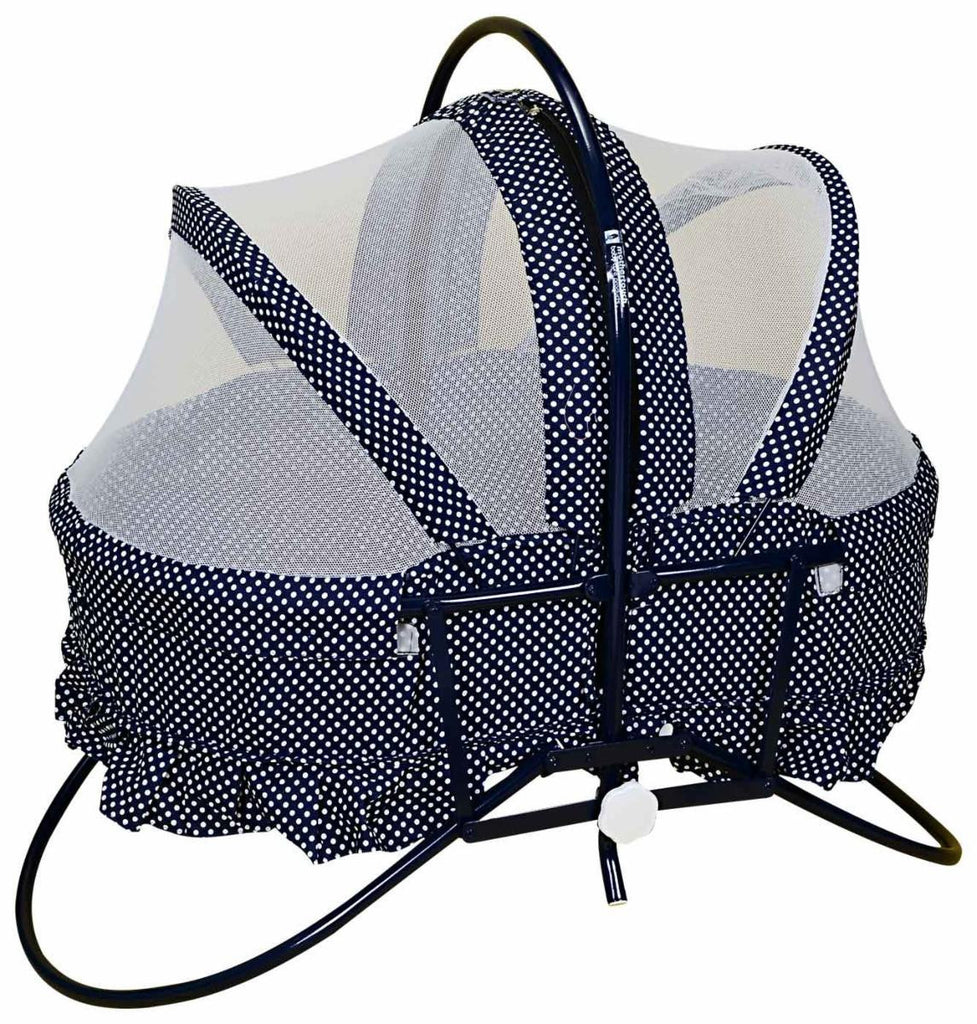 Mothertouch Rocking Cradle - Blue Polka Dot