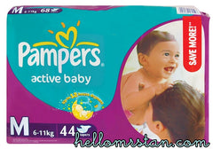 Pampers Active Baby Diapers Medium 62 Pieces (6 to 11 kg)