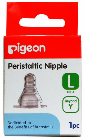 Pigeon Peristaltic Slim Neck Nipple L